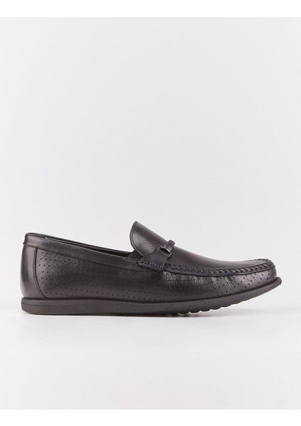 Hakiki Deri Light Kauçuk Taban Siyah Erkek Loafer Ayakkabı