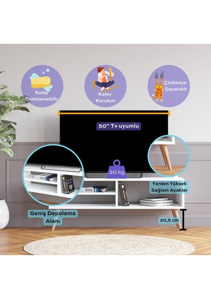 B1120 Lapis Tv Ünitesi Beyaz Torna A. 120