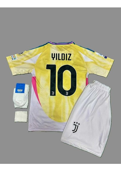 Kenan Yıldız 2024-25 Yeni Sezon Juventus Deplasman Çocuk Forması 4'Lü Set