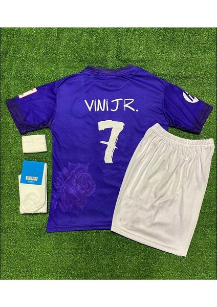 Vini Jr. 2023/24 Yeni Sezon Çocuk Forması 4'Lü Set (Y-3 Güllü)