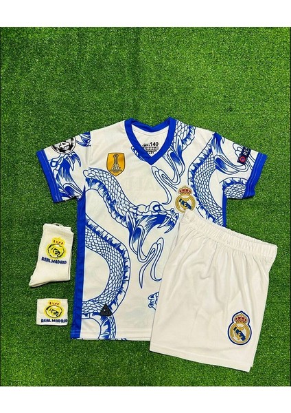 R.Madrid 2024/25 Sezon Yılan Desenli Cristiano Ronaldo Çocuk Forması 4'Lü (Armalı) fiyatları