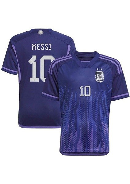 Arjantin 2022 Dünya Kupası Lionel Messi Deplasman Forması