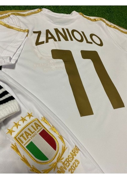 Italya 125.Yıl Zaniolo Beyaz Özel Konsept Çocuk Forması 3'Lü Set