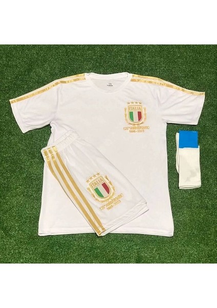 Italya 125.Yıl Zaniolo Beyaz Özel Konsept Çocuk Forması 3'Lü Set