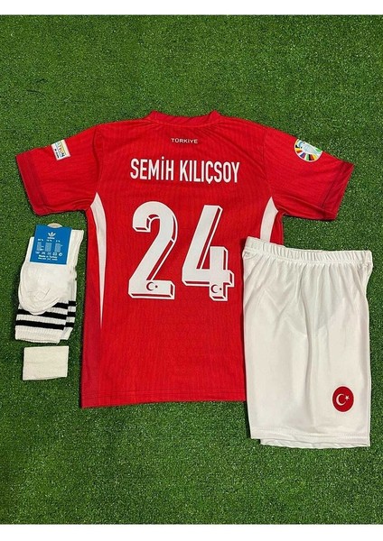 Türkiye Milli Takım Euro 2024 Semih Kılıçsoy Çocuk Forması 4'Lü Set (Red)