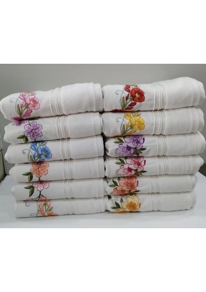 15 Adet Nakışlı Havlu 50X90 cm
