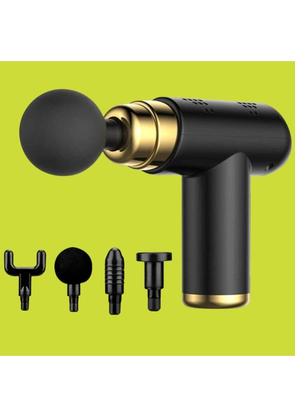 4 Başlıklı USB Şarj Olabilen Masaj Tabancası Şık & Taşınabilir