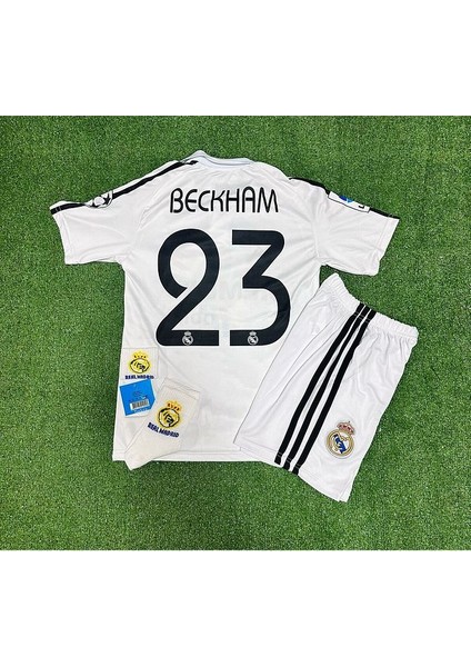 R.Madridd 2004/05 Sezon D.A.V.İ.D B.E.C.K.H.A.M Nostalji Çocuk Forması Armalı Set (White)