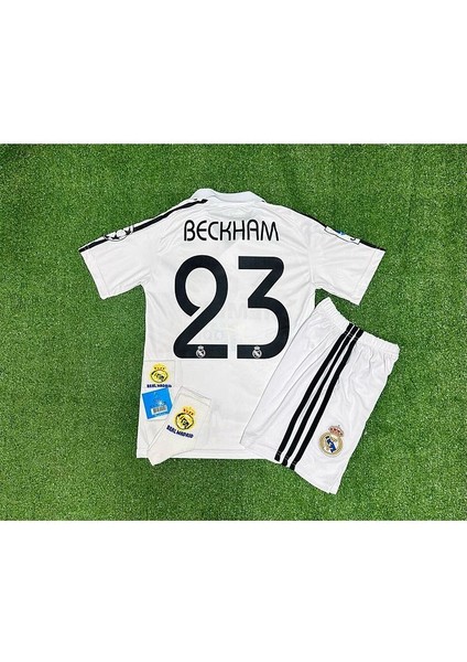 R.Madridd 2004/05 Sezon D.A.V.İ.D B.E.C.K.H.A.M Nostalji Çocuk Forması Armalı Set (White)