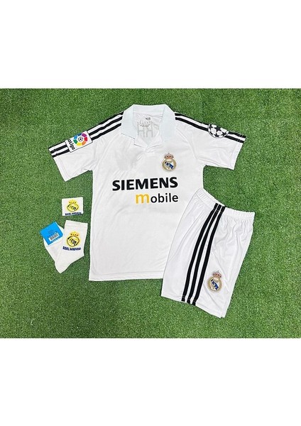R.Madridd 2004/05 Sezon D.A.V.İ.D B.E.C.K.H.A.M Nostalji Çocuk Forması Armalı Set (White)