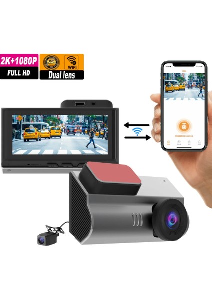 Dahili Wifi Ekranlı 2k Araç Kamerası fırsatları