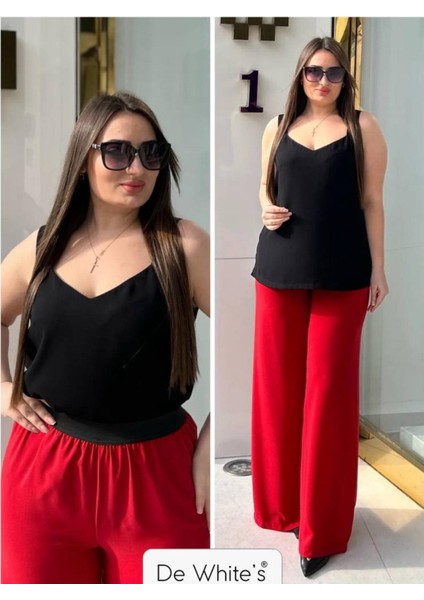 Büyük Beden Bel Kısmı Lastikli Pantolon