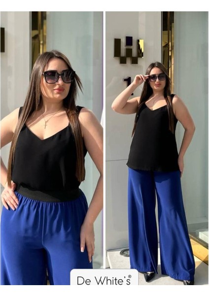 Büyük Beden Bel Kısmı Lastikli Pantolon