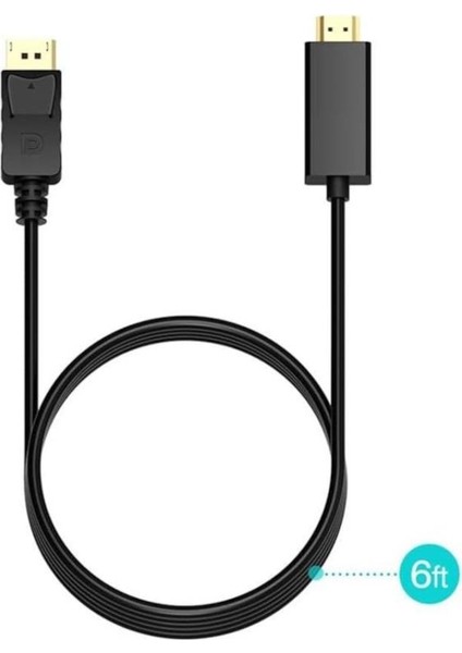 Displayport To HDMI Çevirici Dönüştürücü Adaptör Kablosu 1.8 Metre