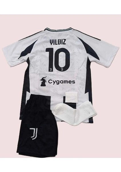 Juventuss 2024/25 Yeni Sezon Kenan Yıldız Iç Saha Çocuk Forması 4'Lü Set (10)