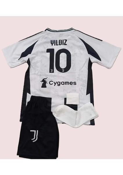 Juventuss 2024/25 Yeni Sezon Kenan Yıldız Iç Saha Çocuk Forması 4'Lü Set (10)