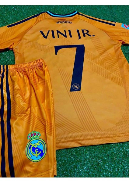 Vini Jr. 2024/25 Yeni Sezon Deplasman Çocuk Forması 4'Lü Set (Orange)