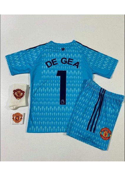 M.Unitedd 2022/23 Sezonu David De Gea Çocuk Kaleci Forması 4'Lü Set (Armalı)