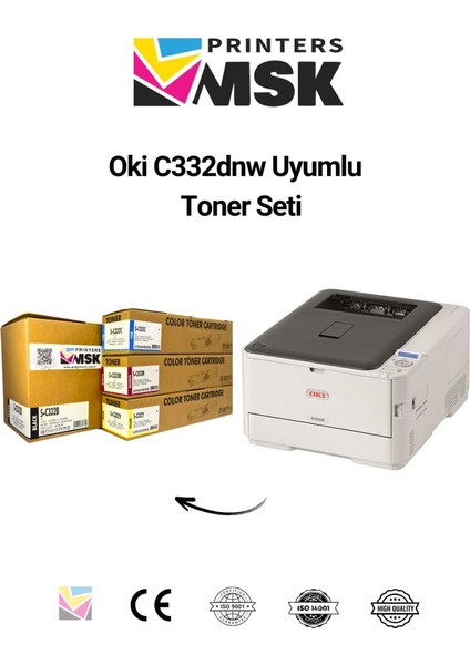 Oki C332DNW Uyumlu Toner Seti