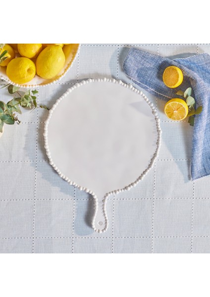 Perla Melamin Yuvarlak Peynir Tabağı 42 cm Beyaz