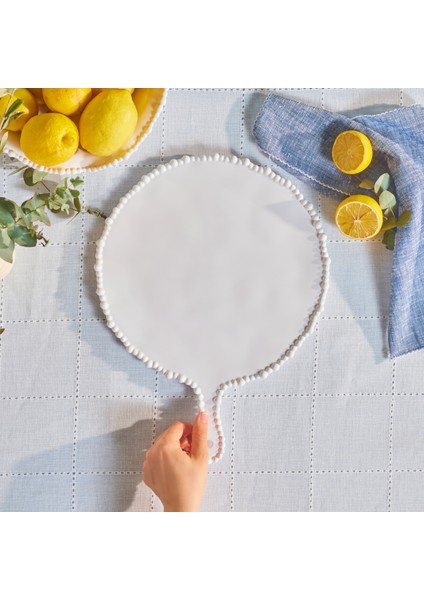 Perla Melamin Yuvarlak Peynir Tabağı 42 cm Beyaz