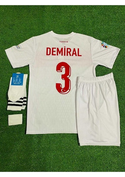 Türkiye Milli Takımı Euro 2024 Merih Demiral Çocuk Forması 4'Lü Set (Beyaz)
