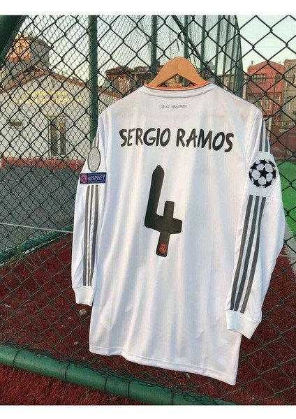 Real-Madrid 2014 Lizbon Şampiyonlar Ligi Finali Sergio Ramos Nostalji Forması (Uzunkol)