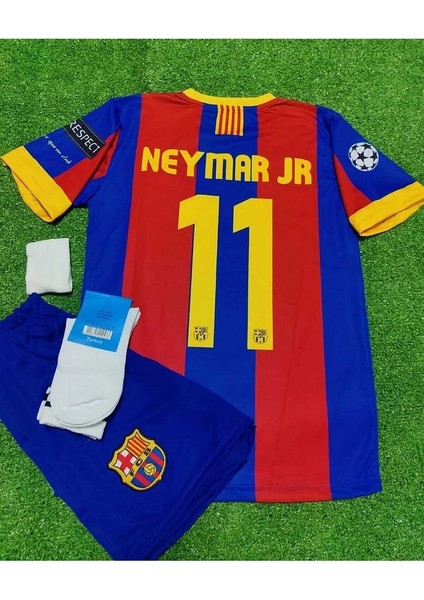 F.C B.A.R.C.E.L.O.N.A 2011 Sampiyonlar Ligi Finali Neymar Jr. Nostalji Çocuk Forması 4'Lü Set