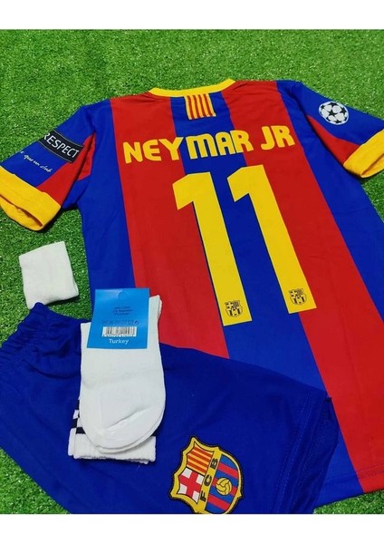 F.C B.A.R.C.E.L.O.N.A 2011 Sampiyonlar Ligi Finali Neymar Jr. Nostalji Çocuk Forması 4'Lü Set