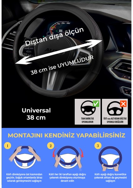 Kadın Sürücülere Özel Pırlanta Model Geçmeli Direksiyon Kılıfı FRM-110 Taşlı Kırmızı