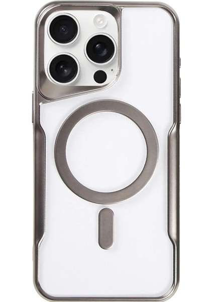Apple iPhone 11 Pro Max Kılıf Boyi Magsafe Silikon Kapak - Titan Gri Yktsn