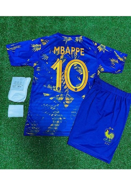 Fransa Yeni Sezon Kylian Mbappe Özel Konsept Çocuk Forması 4'Lü Set (Konsept)
