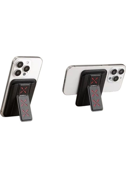 Apple iPhone 15 Kılıf Magnetic Kartlıklı Standlı Alp Kapak