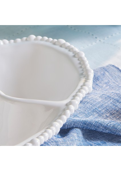 Perla Melamin Bölmeli Çerezlik Oval 33 cm Beyaz
