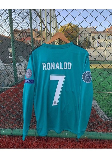 R. Madrid 2018 Cristiano Ronaldo Sezonu Uzun Kollu Turkuaz Forma fiyatları