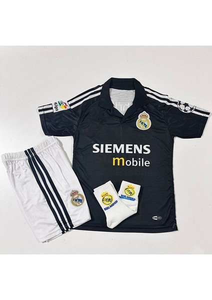 R.Madrid 2004/05 Sezono D.A.V.İ.D B.E.C.K.H.A.M Nostalji Çocuk Forması Armalı Set (Black)