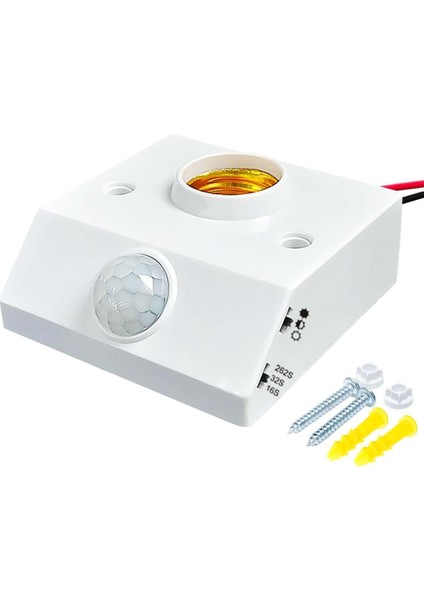 Ledx DY-102 Abs 360 Pır Harekete Duyarlı Sensörlü E27 Duy Aparatı Zaman Hasasiyet Ayarlı