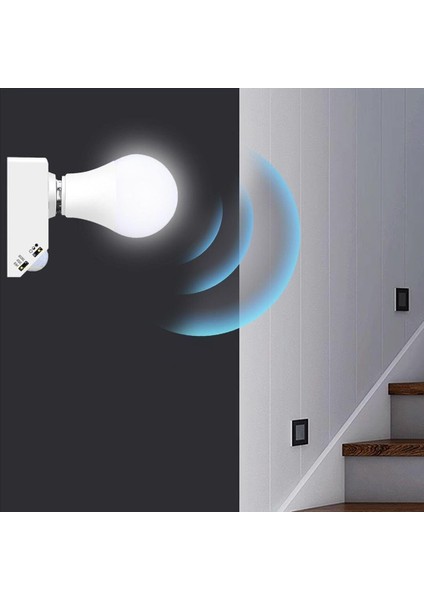 Ledx DY-102 Abs 360 Pır Harekete Duyarlı Sensörlü E27 Duy Aparatı Zaman Hasasiyet Ayarlı