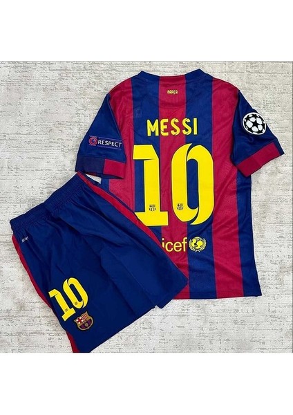 B.A.R.C.E.L.O.N.A 2015 Şampiyonlar Ligi Finali Lionel Messi Nostalji Çocuk Forması 3'Lü Set