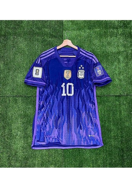 Arjantin 2022 Dünya Kupası Lionel Messi Deplasman Forması