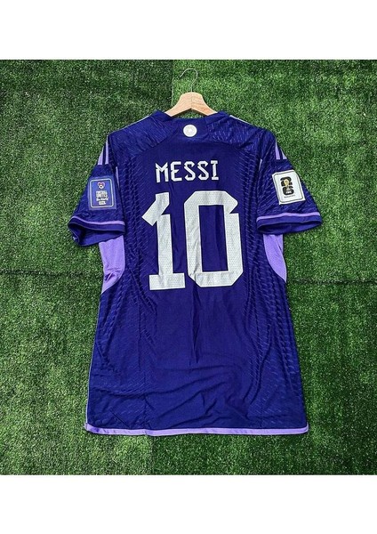 Arjantin 2022 Dünya Kupası Lionel Messi Deplasman Forması