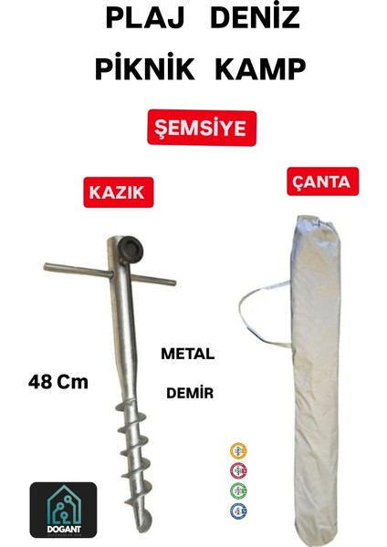 Anadolu Deniz Piknik Balkon Plaj Şemsiye Çanta + Kazık