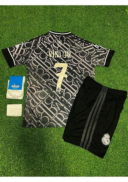 R.Madrid 2024/25 Yeni Sezon Vini Jr. Alternatif Çocuk Forması 4'Lü Set (Thırd Shirt)