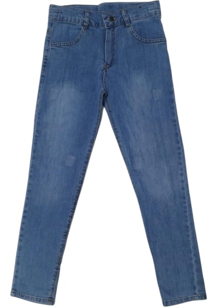 Erkek Çocuk Taşlanmış Model Açık Mavi Kot Pantolon 3082