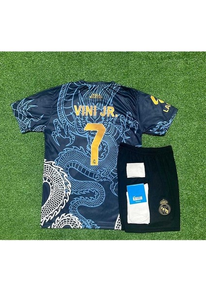R. Madrid 2024/25 Sezonu Vini Jr. Dragon Desenli Konsept Çocuk Forması 4'Lü Set