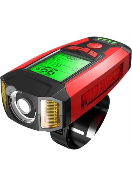 Bisiklet LED Fener Alarm Siren Km Hız Göstergesi Sayacı Su Geçirmez LCD Ikaz Lambası Işıldak Çok Fonksiyonlu