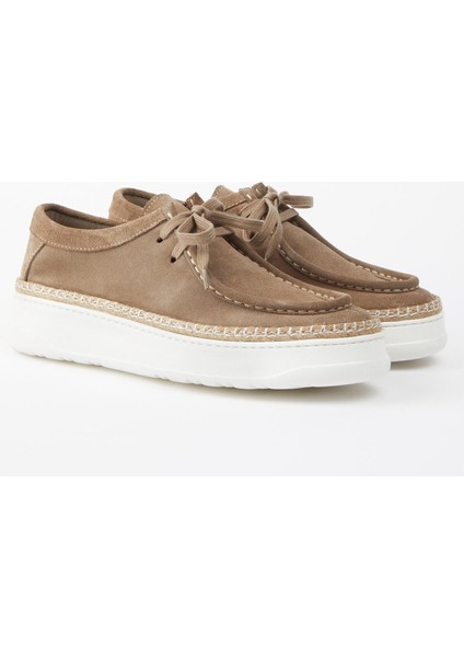 Osaka Hakiki Deri Bej Süet Eva Hazır Taban Sneaker fiyatları