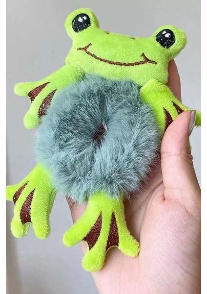 Yeşil Renk Kurbağa Figürlü Peluş Simit Toka fiyatları