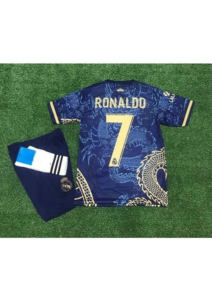 R.Madrid 2023/24 Sezonu Ejderha Desenli Cristiano Ronaldo Çocuk Forması 3'Lü Set (Brda)