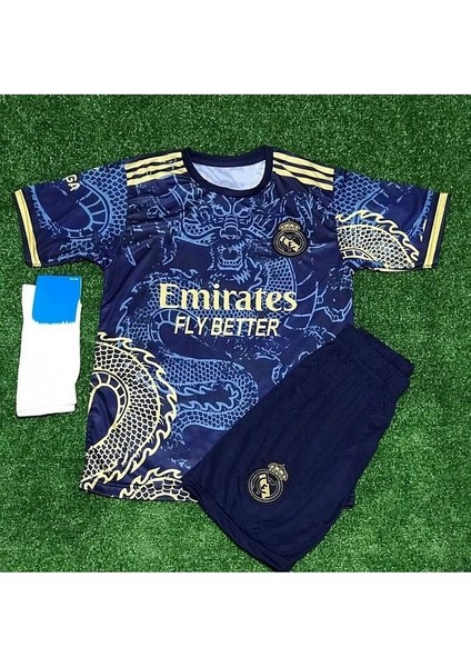 R.Madrid 2023/24 Sezonu Ejderha Desenli Cristiano Ronaldo Çocuk Forması 3'Lü Set (Brda)